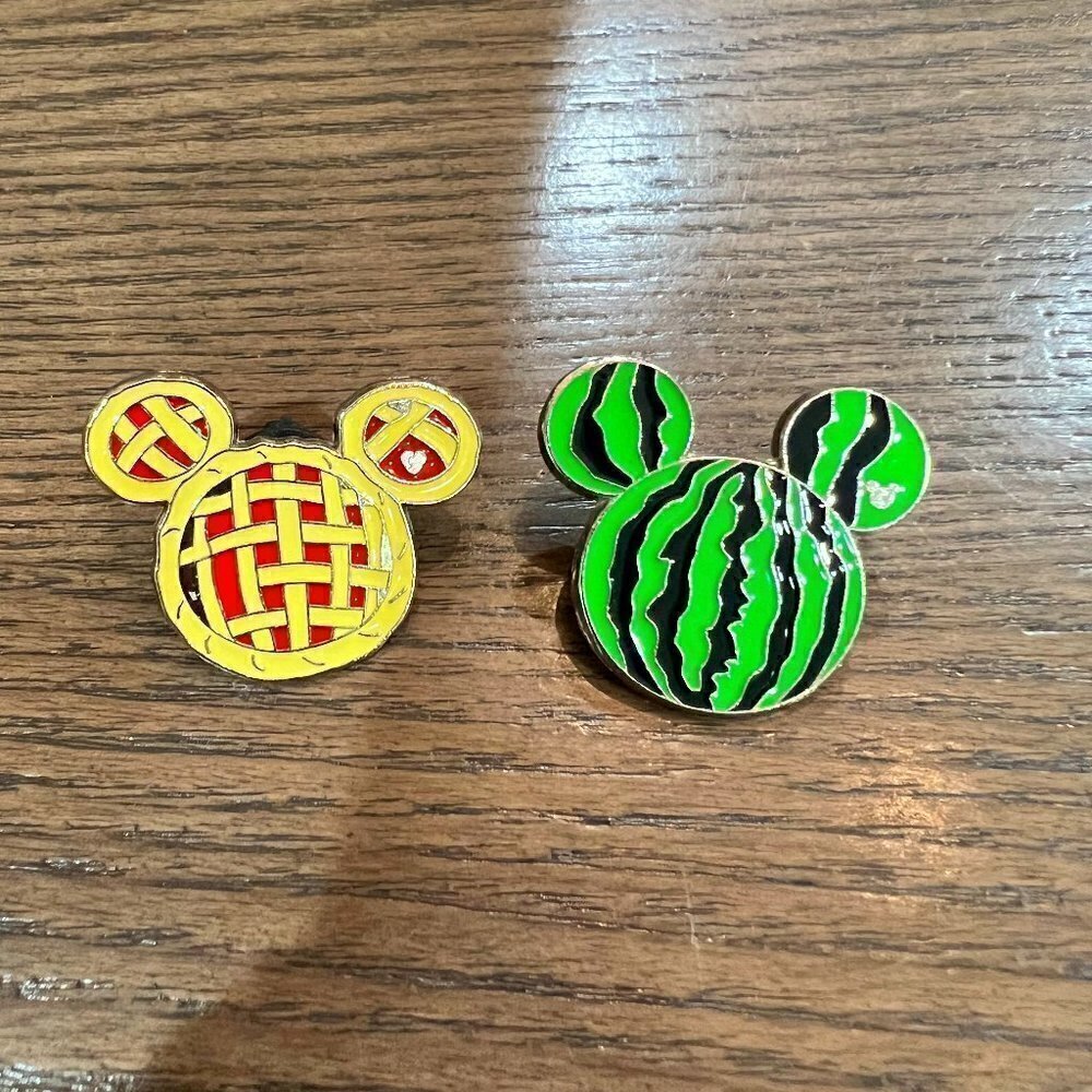 💛 (5/$35) - Set of 2 DISNEY 2008 Hidden Mickey Food Icons Series Pins 2/5 & 5/5